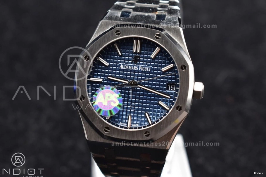 SS Textured 445 A4302 1:1 on 15500 Clone Royal Oak Blue Best Dial Edition Bracelet APSF 41mm Super SS Resilient 0719